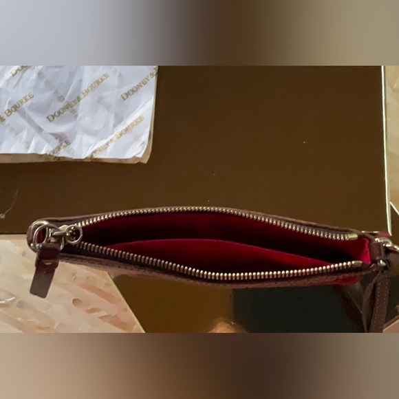 Dooney & Bourke Cranberry Croc-Embossed Clutch - Picture 9 of 11